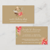 ベーカリーの茶褐色素朴の食器 名刺 (正面/裏面)