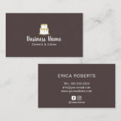 ベーカリーの金ゴールドのケーキのロゴのエレガントな甘いブティックのシェフ 名刺 (正面/裏面)