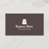 ベーカリーの金ゴールドのケーキのロゴのエレガントな甘いブティックのシェフ 名刺 (正面)