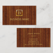 ベーカリーの金ゴールドのモノグラムのエレガントな木 名刺 (正面/裏面)