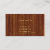 ベーカリーの金ゴールドのモノグラムのエレガントな木 名刺 (裏面)