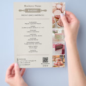 ベーカリーの麺棒 写真 QR ニュートラル チラシ (手)