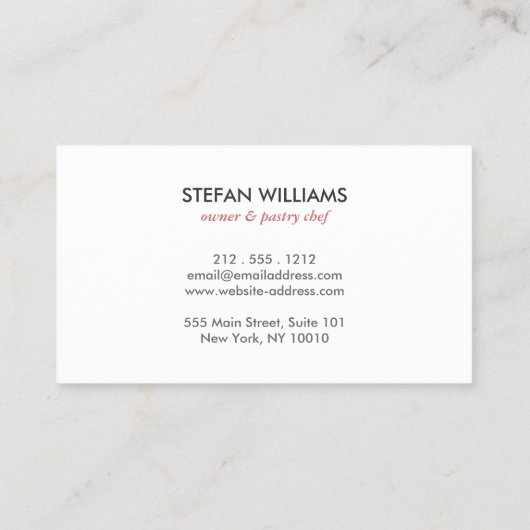 ベーカリーの黒い木のロゴ 名刺 (裏面)