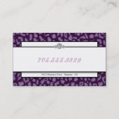 ベーカリーの黒い紫色のモノグラムのヒョウの名刺 名刺 (裏面)