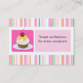 ベーカリーはカップケーキの楽しいパーソナライズ固めます 名刺 (裏面)