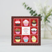 ベーカリーまたはカップケーキショップのビジネスのクリスマスカード シーズンカード (スタンド正面)