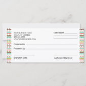 ベーカリーまたはカップケーキショップギフト券 (裏面)