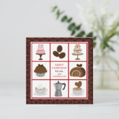 ベーカリーまたはコーヒーハウスビジネスクリスマスカード シーズンカード (スタンド正面)