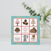 ベーカリーまたはコーヒーハウスビジネスクリスマスカード シーズンカード (スタンド正面)