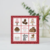 ベーカリーまたはコーヒーハウスビジネスクリスマスカード シーズンカード (スタンド正面)