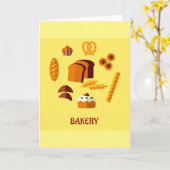 ベーカリーをテーマにしたパン菓子 カード (黄色い花)