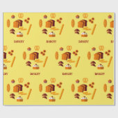 ベーカリーをテーマにしたパン菓子 ラッピングペーパー (フラット)