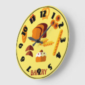 ベーカリーをテーマにしたパン菓子 ラージ壁時計 (傾斜)