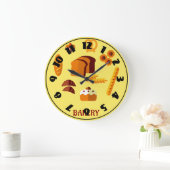 ベーカリーをテーマにしたパン菓子 ラージ壁時計 (ホーム)