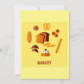 ベーカリーをテーマにしたパン菓子 招待状 (正面)