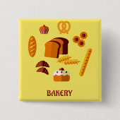 ベーカリーをテーマにしたパン菓子 缶バッジ (正面)