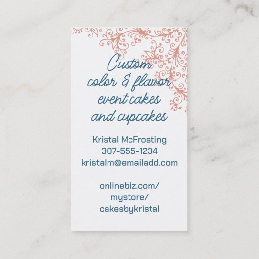 ベーカリーを混ぜたブルネットベーキングパティシエ 名刺 (裏面)