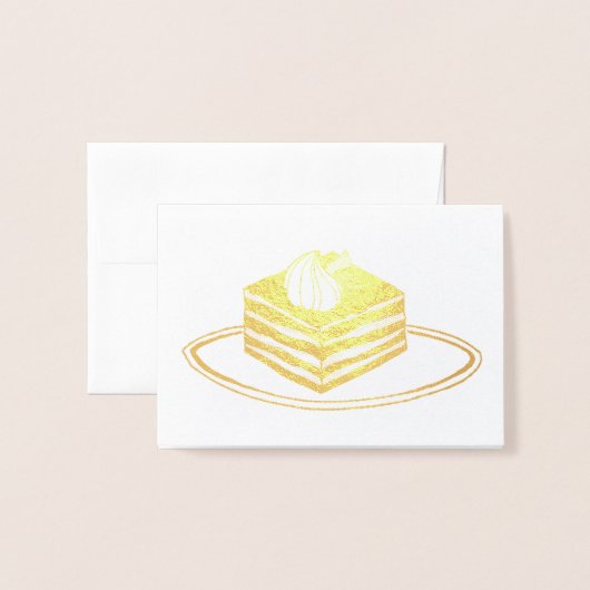 ベーカリーイタリアンクラシックティラミスデザートフード 箔カード (封筒付き正面)