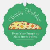 ベーカリーイタリアンクリスマスビスコティハッピーホリデイズ オーナメントカード (正面)