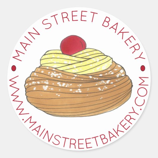 ベーカリーイタリアンゼッポール揚げパストリ焼いたー ラウンドシール (正面)