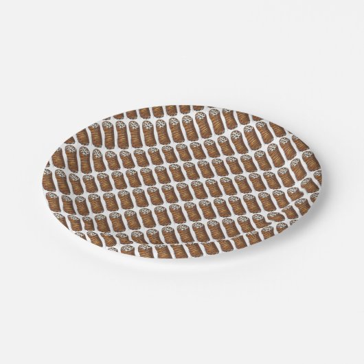 ベーカリーイタリアンチョコレートカノーリデザートペストリー ペーパープレート (アングル)