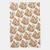 ベーカリーイタリアンフォカッシアオリーブ油ブレッドトマト キッチンタオル (縦)