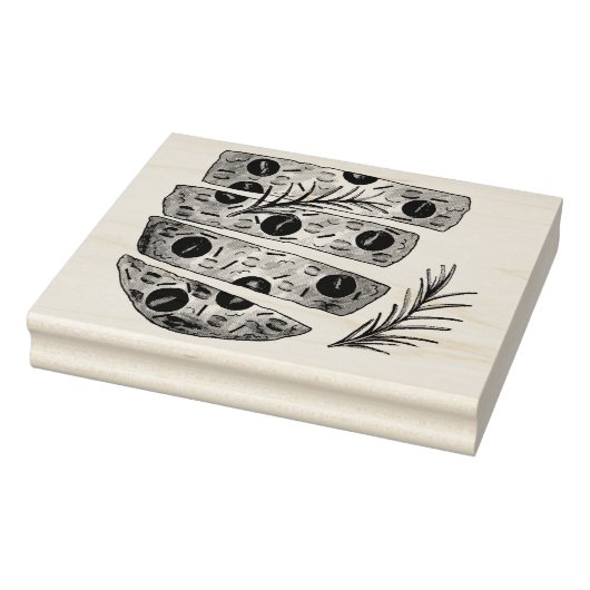 ベーカリーイタリアンフォカッシアオリーブ油ブレッドトマト ラバースタンプ (スタンプ)