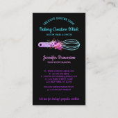 ベーカリーウィスクきらめくグリッツティール(緑がかった色)ブラック 名刺 (裏面)