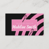 ベーカリーウィスクピンクブラックストライプズベイカー 名刺 (正面)