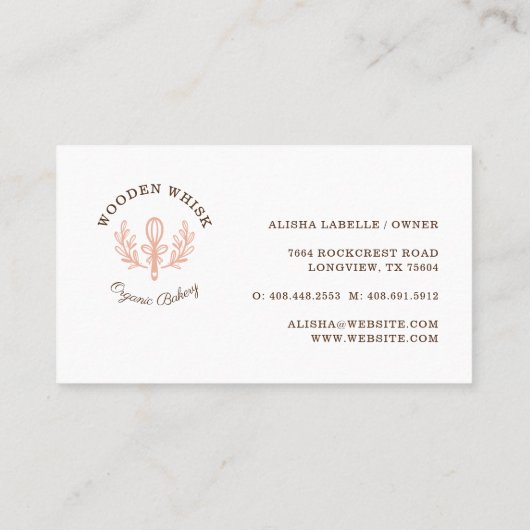 ベーカリーウィスク&フローラリーフリースビジネスロゴ 名刺 (裏面)