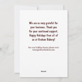 ベーカリーウィンターホリデーのお客様への感謝 シーズンカード (裏面)