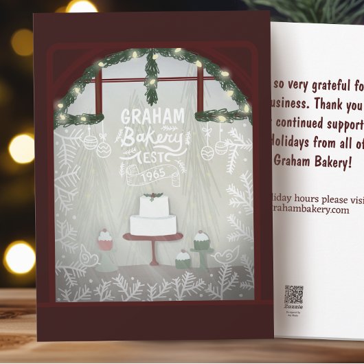 ベーカリーウィンターホリデーのお客様への感謝 シーズンカード