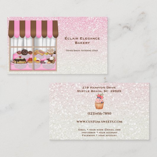 ベーカリーウィンドウペストリー名刺 名刺 (正面/裏面)
