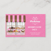 ベーカリーウインドウペストリーピンク白の名刺 名刺 (正面)