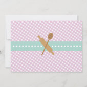 ベーカリーエプロン誕生日パーティー写真ミントピンク招待状 招待状 (裏面)