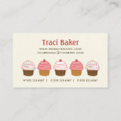 ベーカリーエレガントカップケーキクリームの背景 名刺 (裏面)