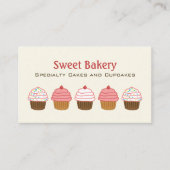 ベーカリーエレガントカップケーキクリームの背景 名刺 (正面)