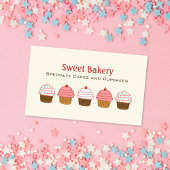 ベーカリーエレガントカップケーキクリームの背景 名刺