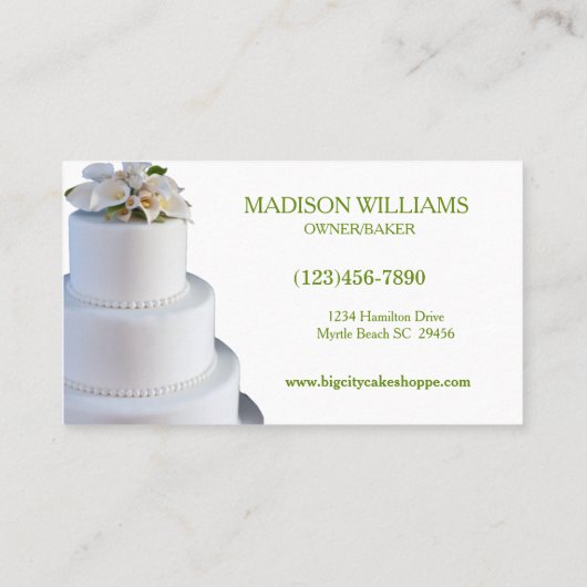 ベーカリーエレガントケーキ 名刺 (裏面)
