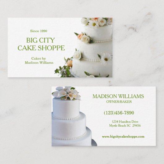 ベーカリーエレガントケーキ 名刺 (正面/裏面)