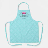 ベーカリーエレガントダマスクアクアピンクカップケーキケーキポップ エプロン (正面)