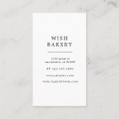 ベーカリーエレガント3層ケーキ垂直 名刺 (裏面)