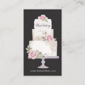 ベーカリーエレガント3層ケーキ垂直 名刺 (正面)