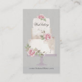 ベーカリーエレガント3層ケーキ垂直 名刺 (正面)