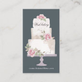 ベーカリーエレガント3層ケーキ垂直 名刺 (正面)