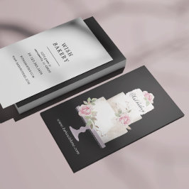 ベーカリーエレガント3層ケーキ垂直 名刺