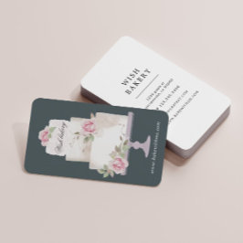 ベーカリーエレガント3層ケーキ垂直 名刺