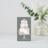 ベーカリーエレガント3層ケーキ垂直 名刺 (スタンド正面)