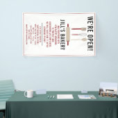 ベーカリーオープンレッドキッチンフードビジネスレストラン 横断幕 (トレードショー)