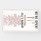 ベーカリーオープンレッドキッチンフードビジネスレストラン 横断幕 (横)